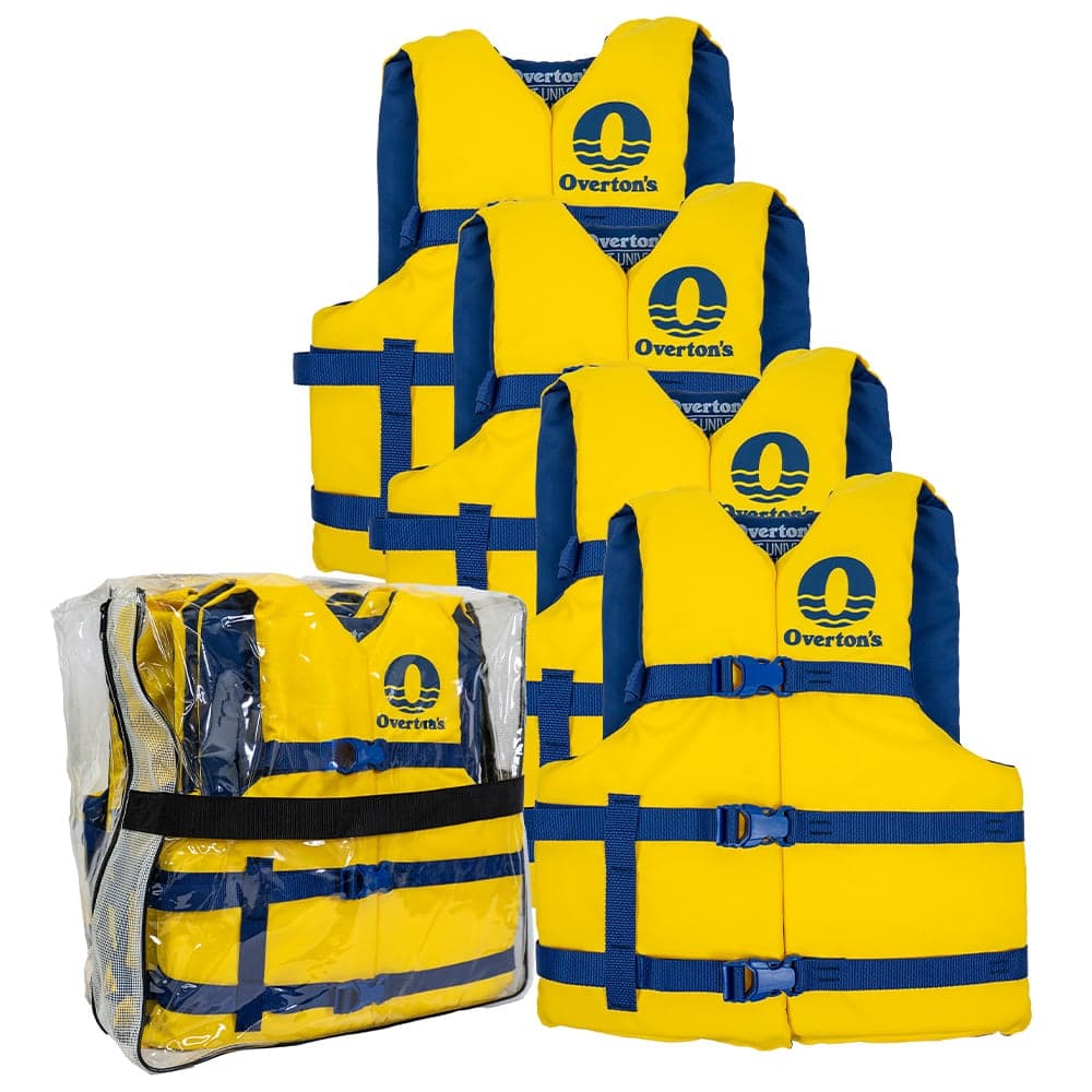 Photo of Universal Adult Life Jackets 4-Pack, Yellow by Overton's